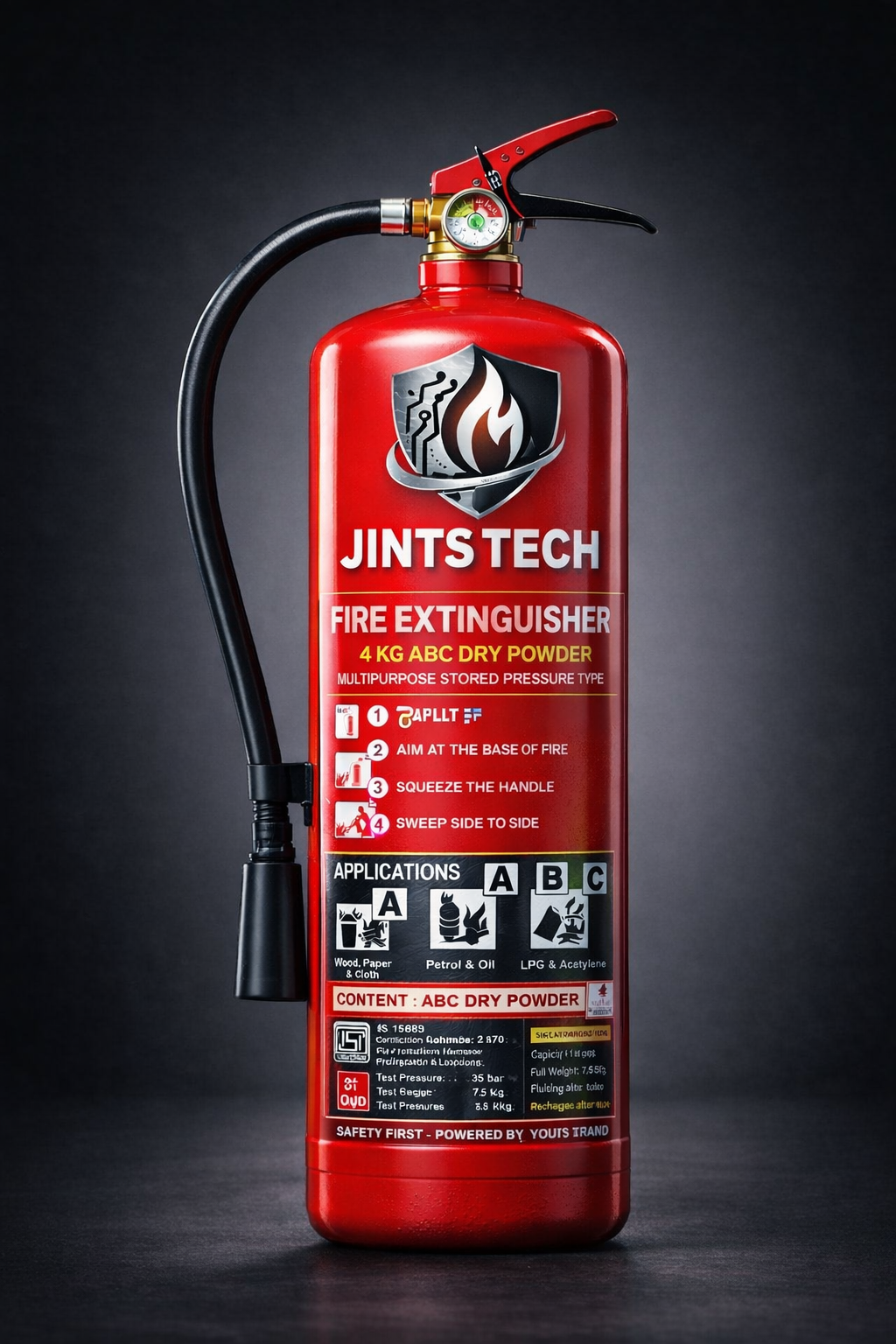 4KG Multi Purpose ABC Stored Pressure Type Fire Extinguishers