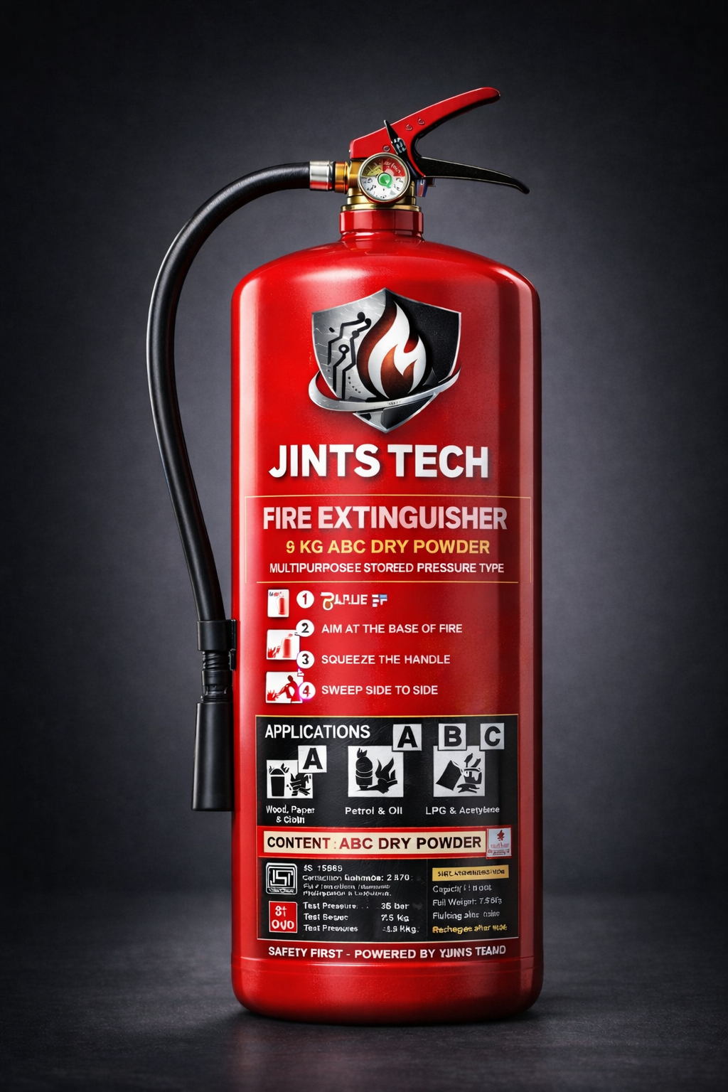 9KG Multi Purpose ABC Stored Pressure Type Fire Extinguishers 