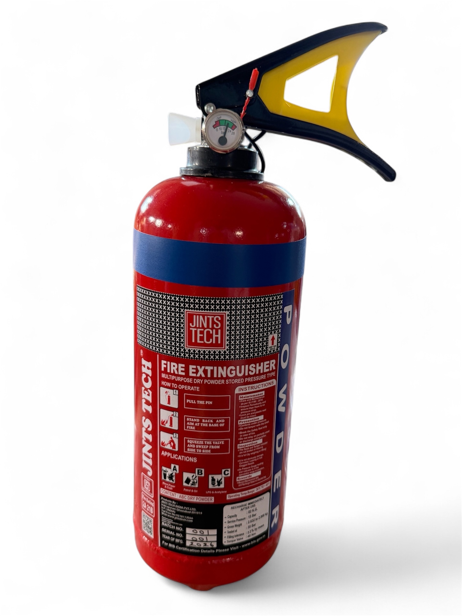 2KG Multi Purpose ABC Stored Pressure Type Fire Extinguishers 